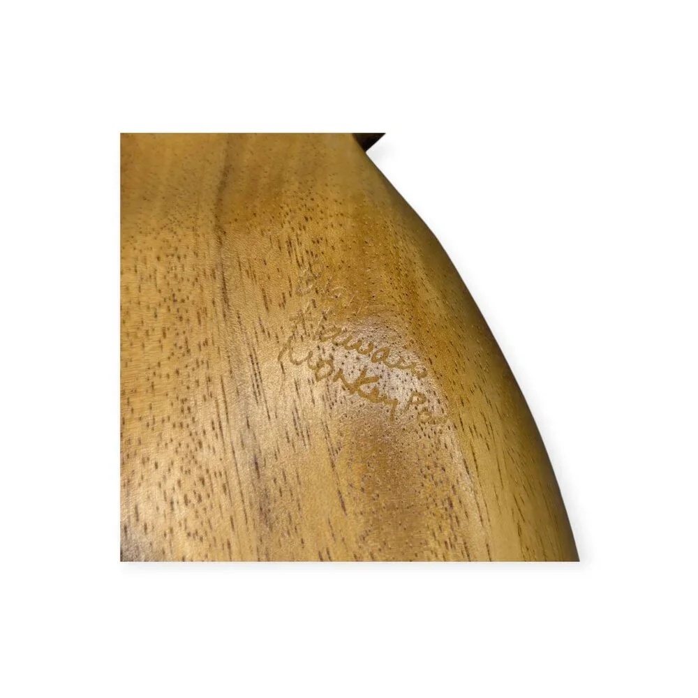 Vintage Monkey Pod Blair Hawaii Wooden Carved Pineapple Bowl Signed